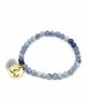 Min Maadan Alensan 33 Blue Aventurine & Black Beads Subha Bracelet with Gold Pendant