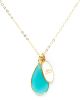 MMA CALIGRAPHY NECKLACE DIOPTASE PENDANT WITH G/CHAIN